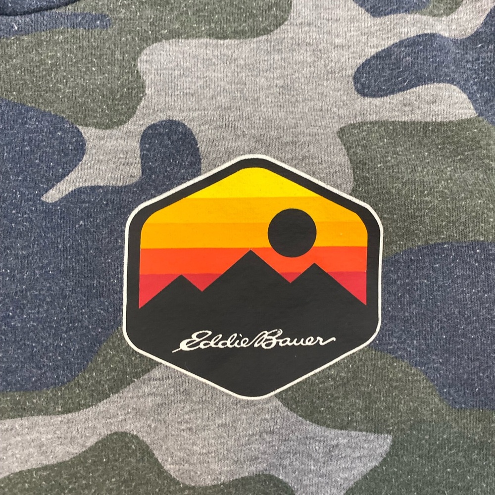 Eddie Bauer Kids Large Camo Hoodie- Outdoor Casual Camping Hiking Athletic - Picture 3 of 6